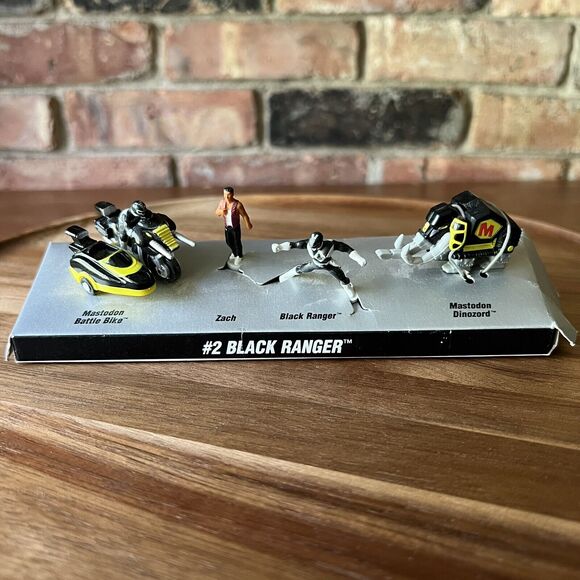 1994 Micro Machines Mighty Morphin Power Rangers Set #2 BLACK RANGER Galoob - Picture 14 of 16